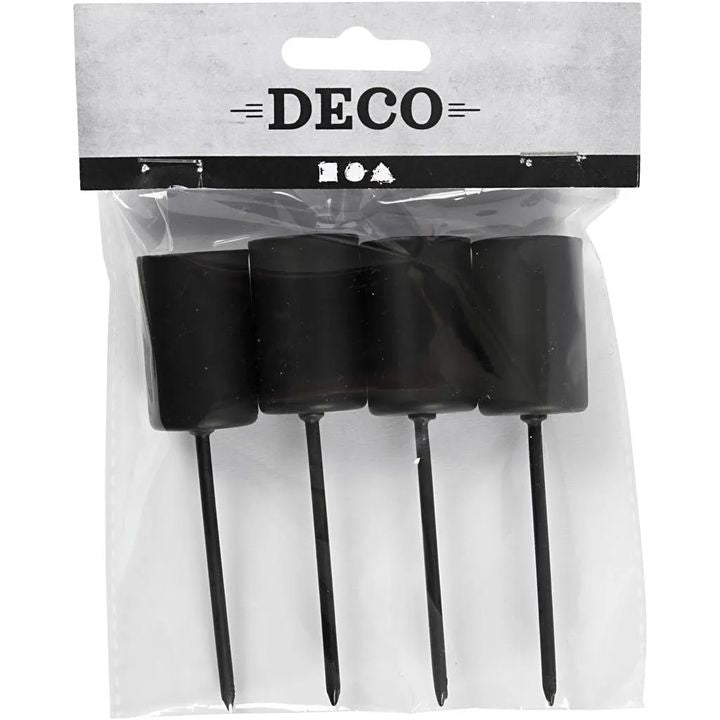 set de suporturi negre pentru lumanari 4 buc