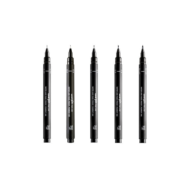 set de uni pin markere fineliner artist selection 5 buc ro unip238212793
