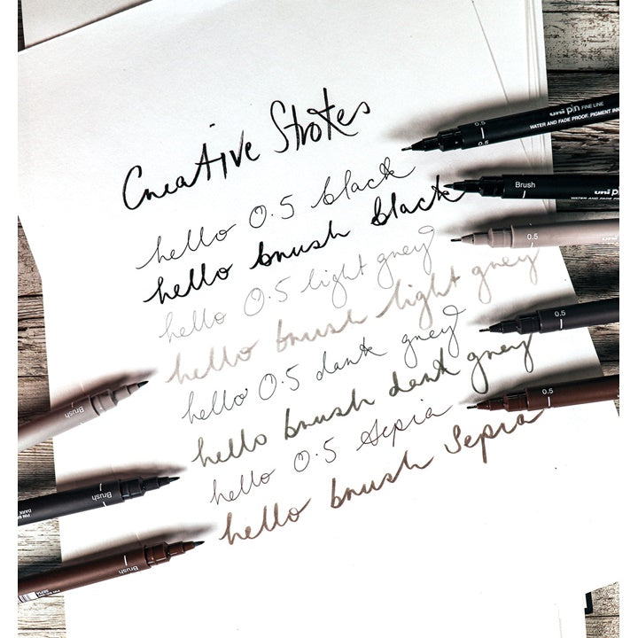 set de uni pin markere fineliner creative strokes 8 buc ro unip238212800