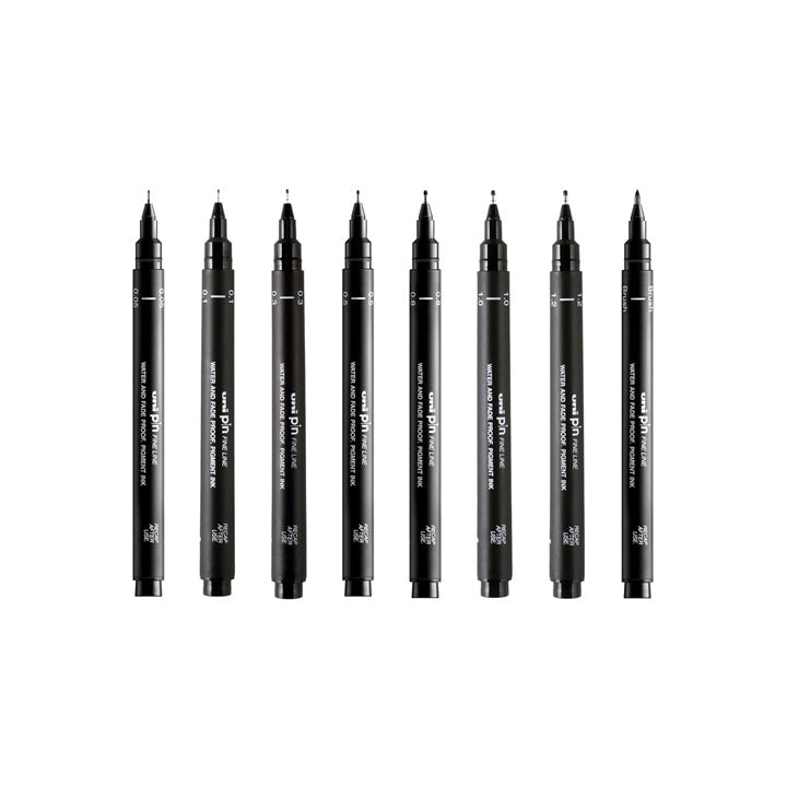 set de uni pin markere fineliner draw and sketch 8 buc ro unip238212799