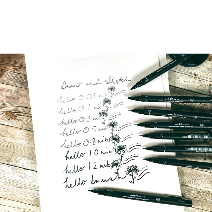 set de uni pin markere fineliner draw and sketch 8 buc ro unip238212799