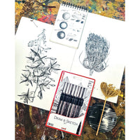set de uni pin markere fineliner draw and sketch 8 buc ro unip238212799