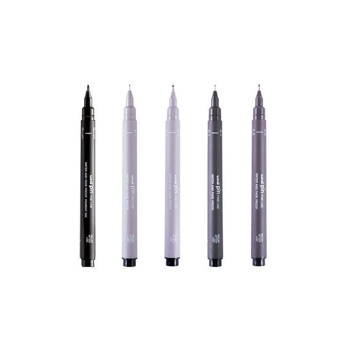 set de uni pin markere fineliner elegant tones 5 buc ro unip238212795