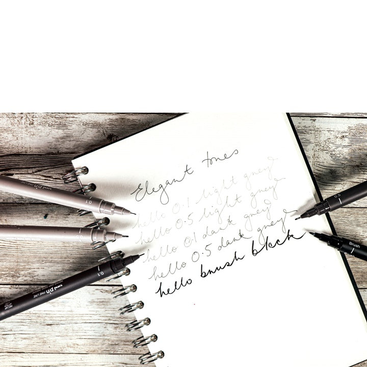 set de uni pin markere fineliner elegant tones 5 buc ro unip238212795