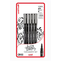 set de uni pin markere fineliner love lettering 5 buc ro unip238212798