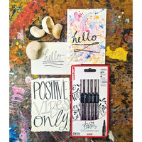 set de uni pin markere fineliner love lettering 5 buc ro unip238212798