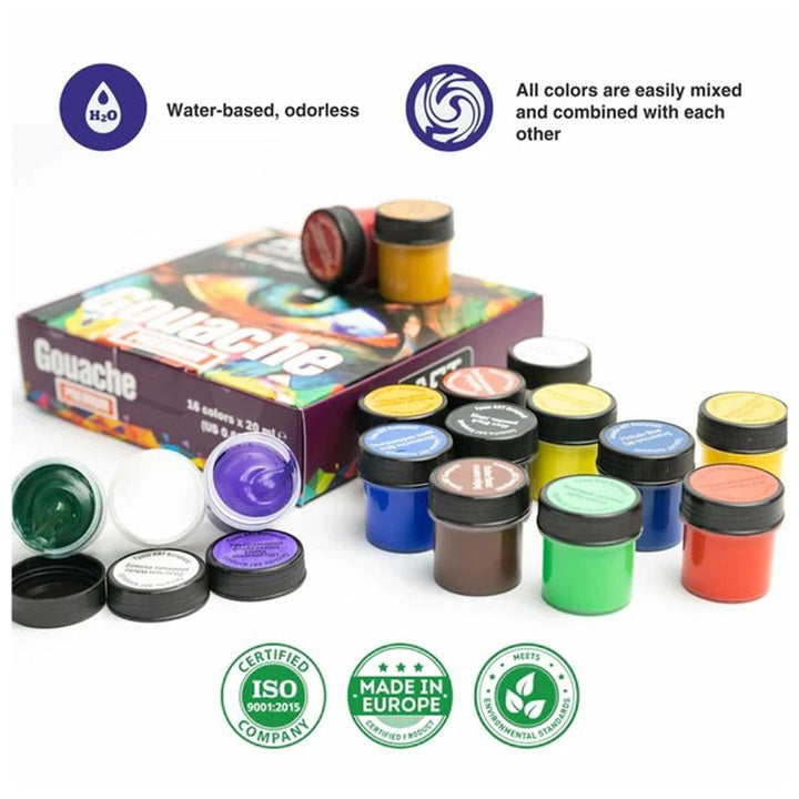set de vopsea guasa compozita premium art ro kztgoupr16x20