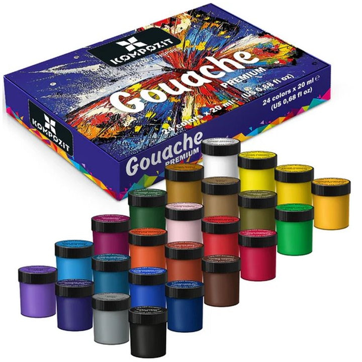 set de vopsea guasa compozita premium art ro kztgoupr24x20