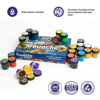 set de vopsea guasa compozita premium art ro kztgoupr24x20