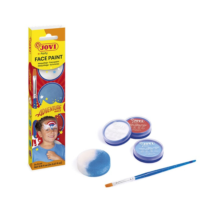 set de vopsea pentru fata adventure cu accesorii 3 x 8 ml ro jov174ad