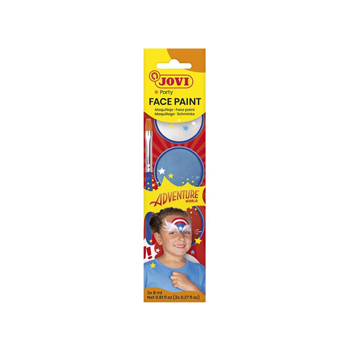 set de vopsea pentru fata adventure cu accesorii 3 x 8 ml ro jov174ad