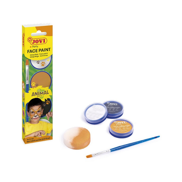 set de vopsea pentru fata animal cu accesorii 3 x 8 ml ro jov174an
