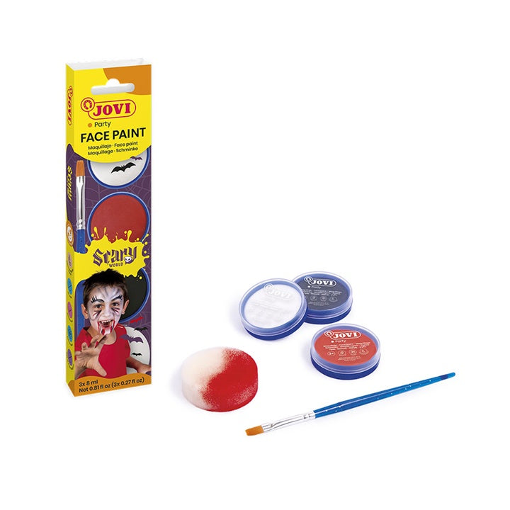 set de vopsea pentru fata scary cu accesorii 3 x 8 ml ro jov174sc