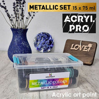 set de vopsele acrilice metalice acryl pro kompozit 15x75 ml ro kztacp15x75
