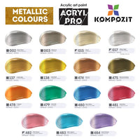 set de vopsele acrilice metalice acryl pro kompozit 15x75 ml ro kztacp15x75