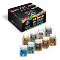 set de vopsele acrilice metalizate acryl pro composite 9x20 ml ro kztacpm9x20