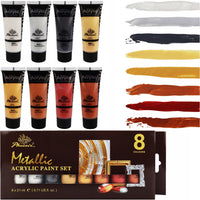 Set de vopsele acrilice metalizate Phoenix 8 x 21 ml