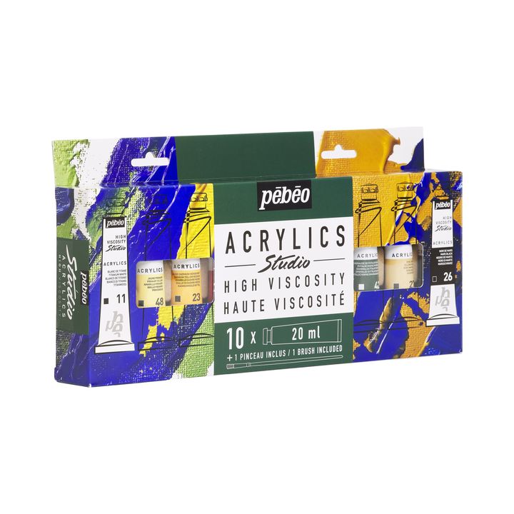 set de vopsele acrilice pebeo studio ro pbo833316