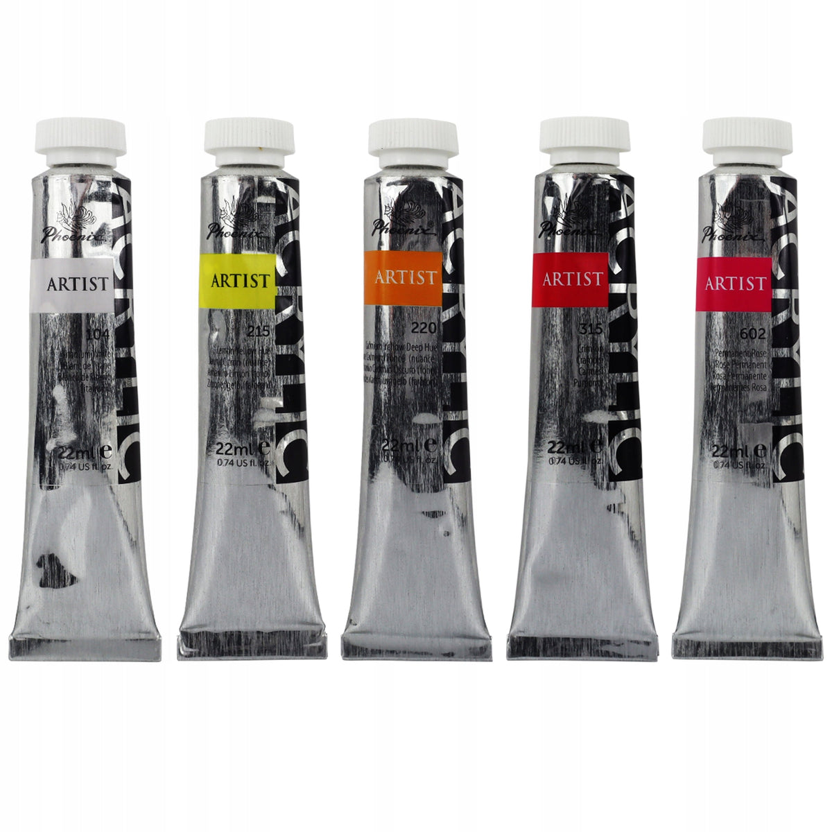Set de vopsele acrilice Phoenix Artist, 10 x 22 ml
