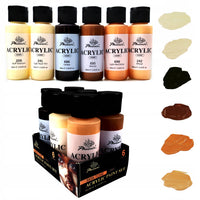 Set de vopsele acrilice Phoenix, tonuri de piele, 6 x 59 ml
