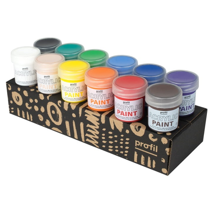 set de vopsele acrilice profile 12 x 25 ml culori de baza ro prfzest12x25aks
