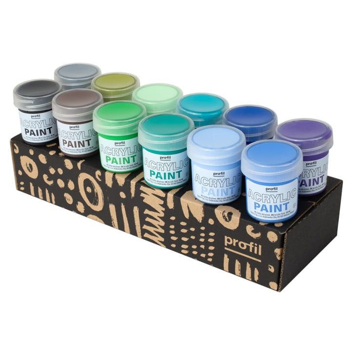 set de vopsele acrilice profile 12 x 25 ml tonuri reci ro prfzest12x25aks ch