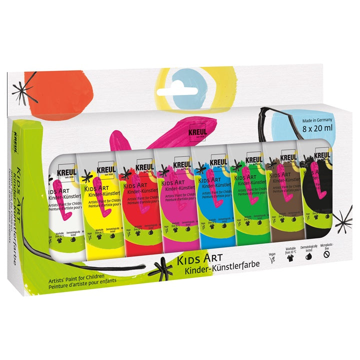 set de vopsele pentru copii kreul 8 x 20 ml ro krl43360