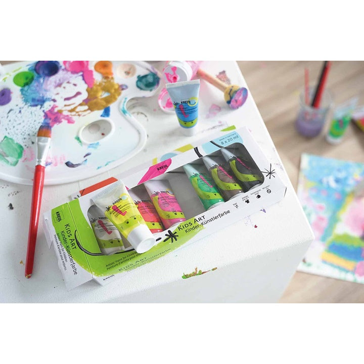 set de vopsele pentru copii kreul 8 x 20 ml ro krl43360