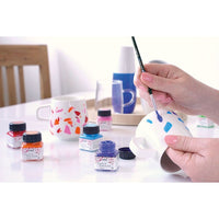 set de vopsele pentru sticla si portelan kreul 6 x 20 ml pensula ro krl16604