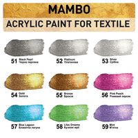 set de vopsele pentru textile si piele mambo metallic ro kztmmbm9x20