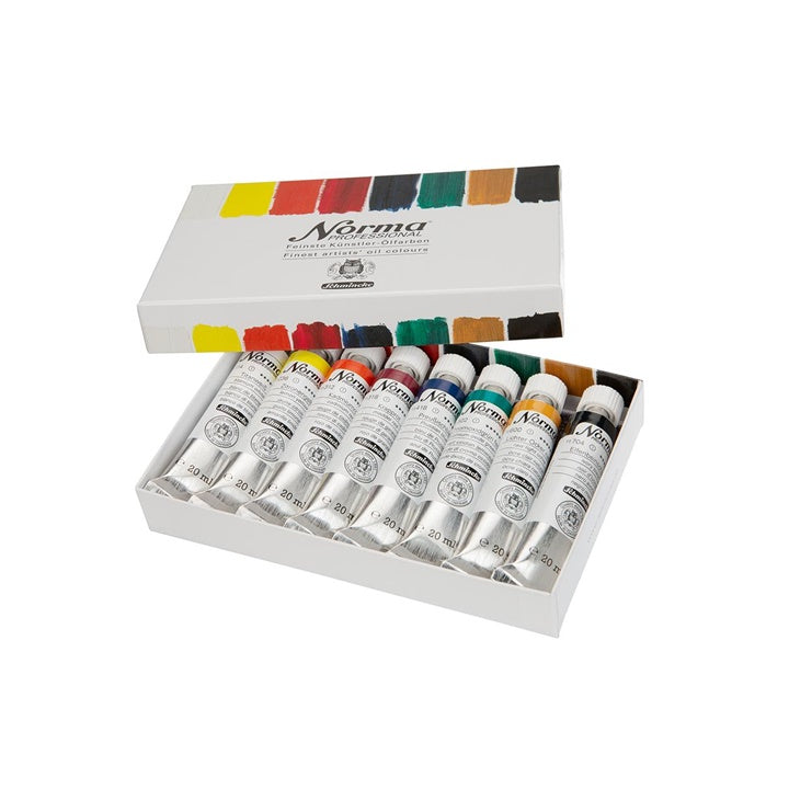 set de vopsele profesionale in ulei in tuburi schmincke norma professional 8 x 20 ml ro sch71108097