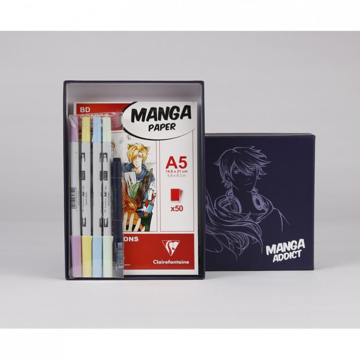 Set desen manga CLAIREFONTAINE Manga Addict Tombow A5 - 50 file