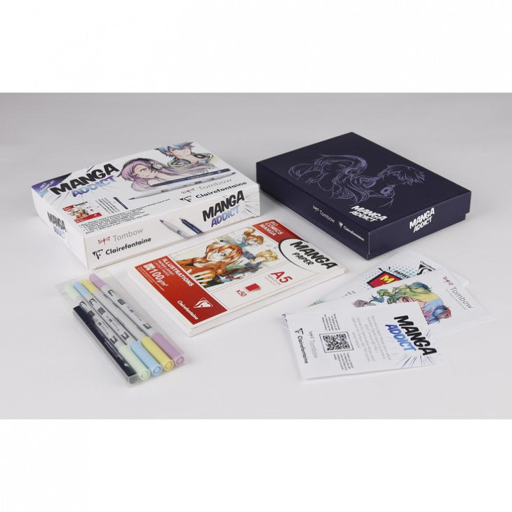 Set desen manga CLAIREFONTAINE Manga Addict Tombow A5 - 50 file