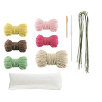 set diy croșetat ghiveci cu flori roz