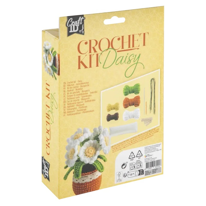 set diy pentru croșetat ghiveci cu margarete