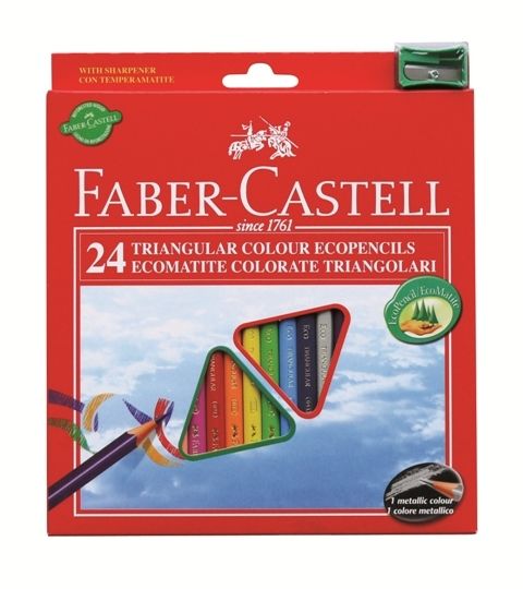 set eco creioane colorate triunghiulare 24 culori ro fbc120524
