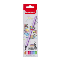 Set linere Bruynzeel Fineliner pastel – 6 buc / 0,4 mm