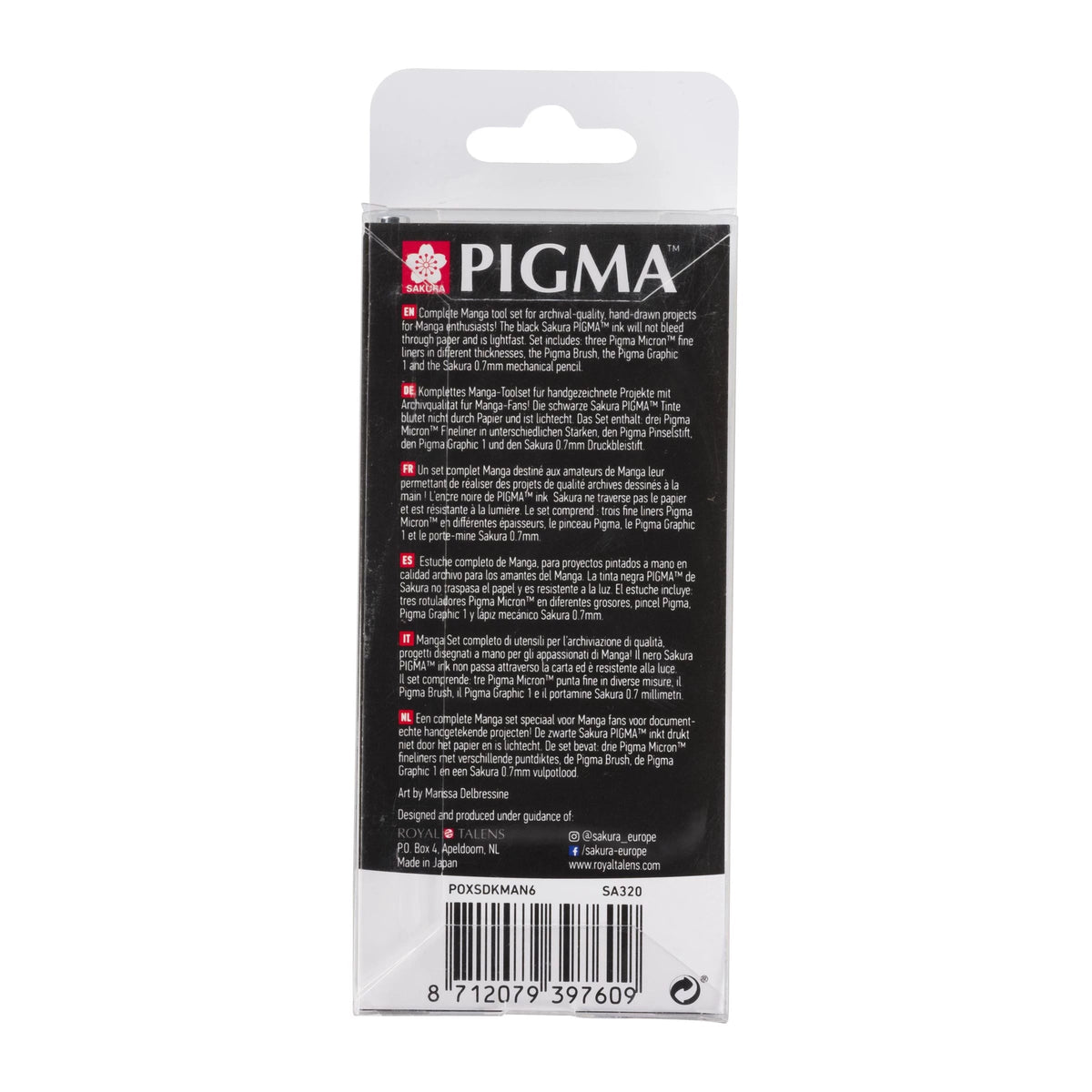 Set linere Sakura Pigma Micron Manga 6 buc negru