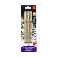 Set linere tehnice Sakura Pigma Micron negru - 3 buc