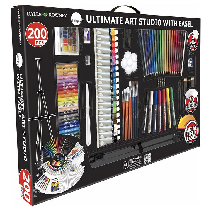 set mare de arta daler rowney cu sevalet de 200 de piese ro dlr196500805