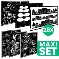 set mare de sabloane de pictura folk art 26 bucati de diferite dimensiuni ro wqxstencilfolk