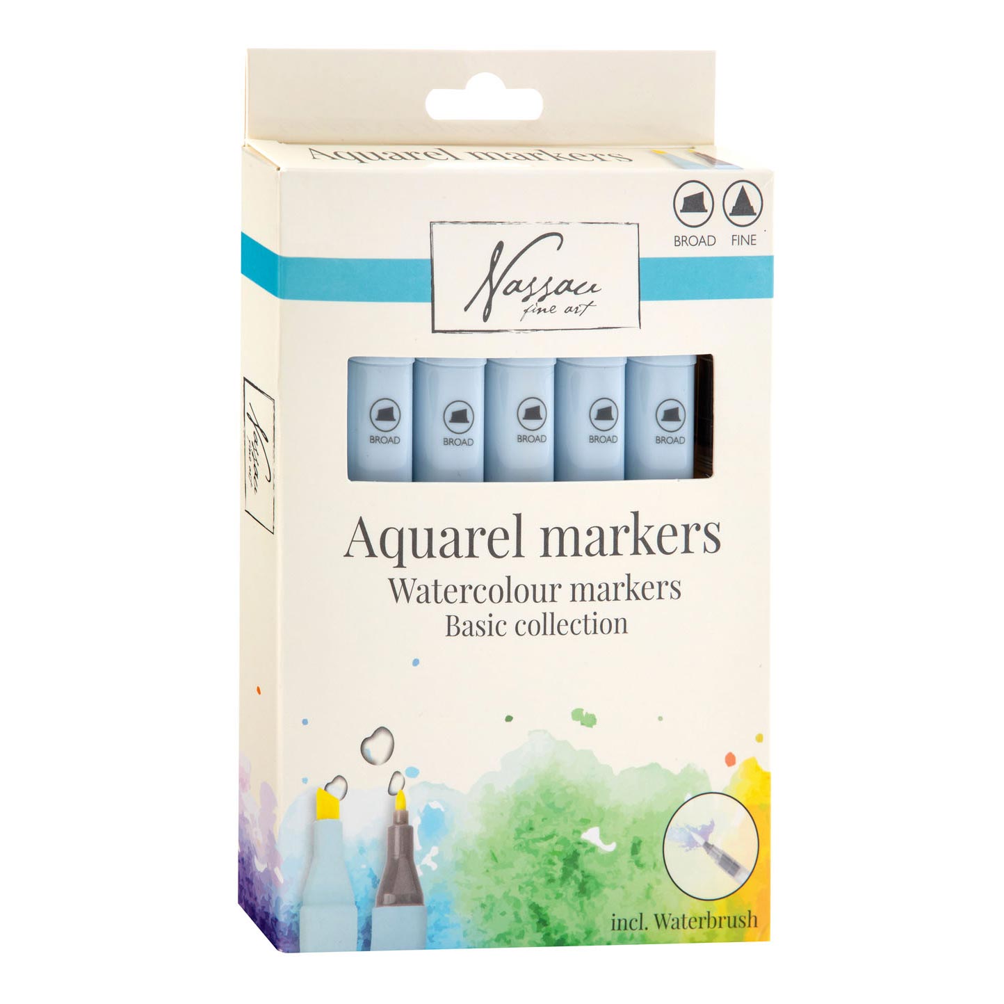 set markere acuarela nassau basic collection 7 bucati ro rmsar0119 ge