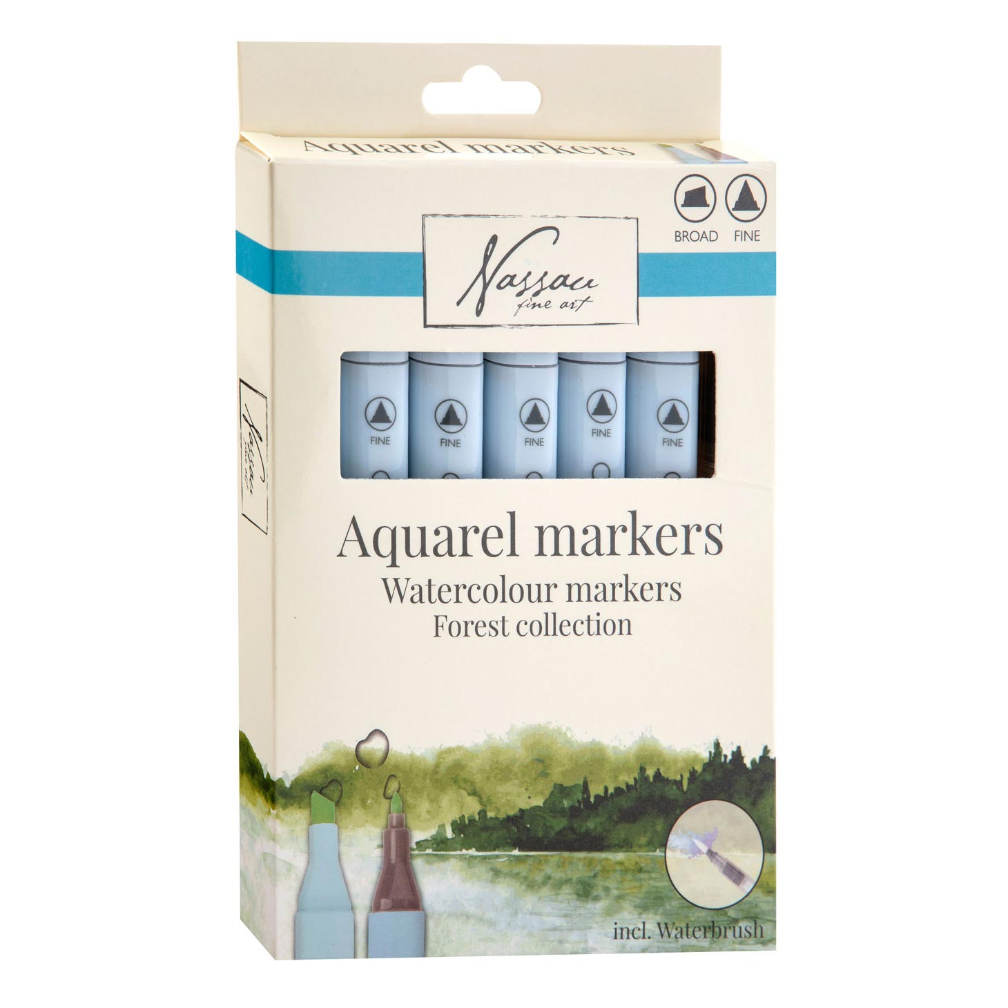 set markere acuarela nassau forest collection 7 bucati ro rmsar0117 ge