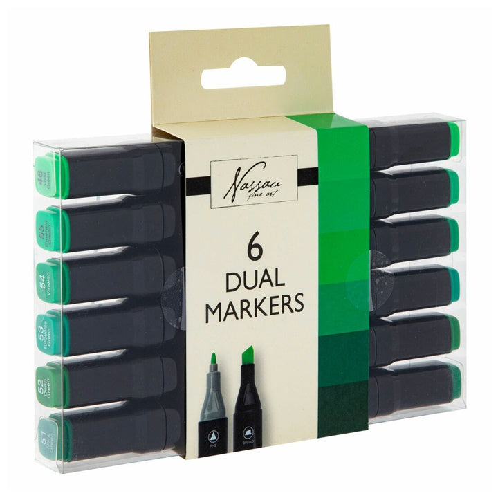 set markere cu doua capete 6 buc verzi