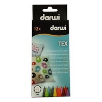 set markere pentru textil darwi tex 12 x 3mm ro drw110012k02