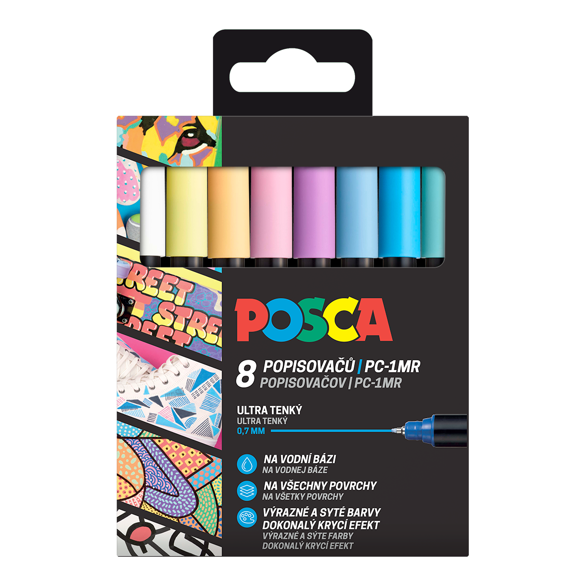 Set markere Posca culori pastelate (8 buc)