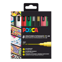 Set markere Posca PC-3M CHRISTMAS 0,9 - 1,3 mm - 8 buc