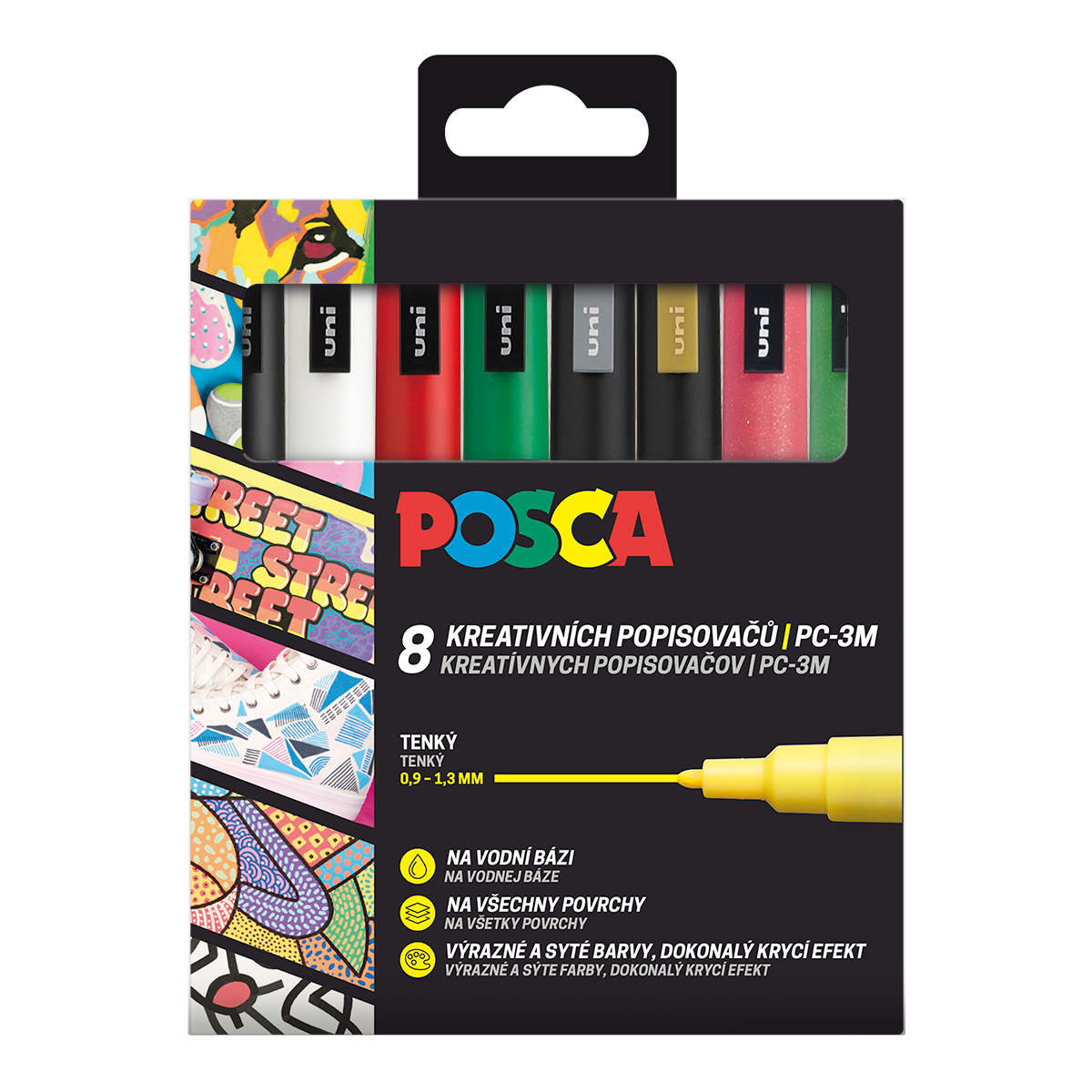 Set markere Posca PC-3M CHRISTMAS 0,9 - 1,3 mm - 8 buc