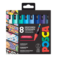 Set markere Posca PC-5M OCEAN, 1,8 – 2,5 mm – 8 buc