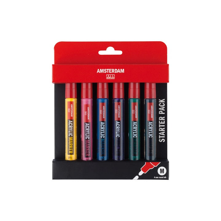 set markeri acrilice amsterdam basic set 6x4mm ro rtl17519002